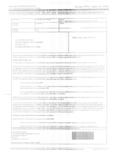 documento de aprobación de perdón I-601A