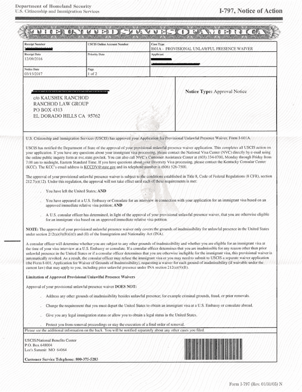 Forms I-601, I-601A - Applying For a Waiver of Inadmissibility